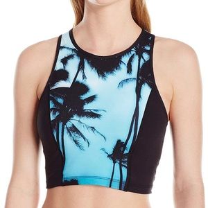 Racerback Colorblock Printed Sports Bra